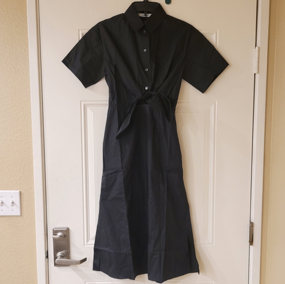 Thakoon Poplin Tie Front Maxi Dress